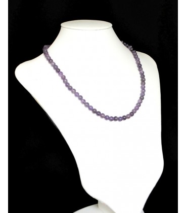 Collier boules améthyste 6mm