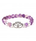 Bracelet Feng Shui Améthyste et Fleur de Lotus