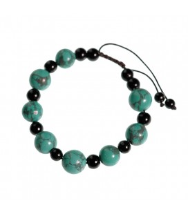 Bracelet Turquoise et Agate noire