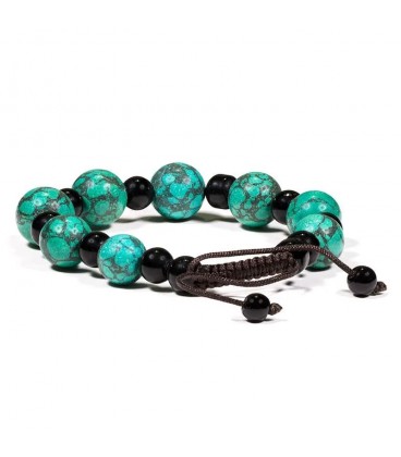 Bracelet Turquoise et Agate noire