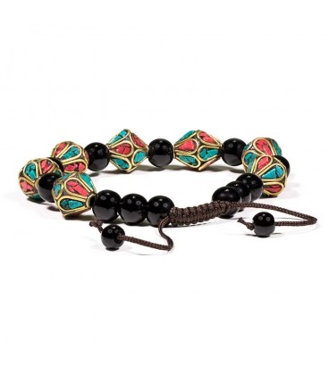 Bracelet Turquoise et Agate noire
