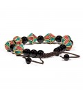 Bracelet Turquoise corail et Agate noire