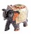 Statue éléphant en bois décorée à la main