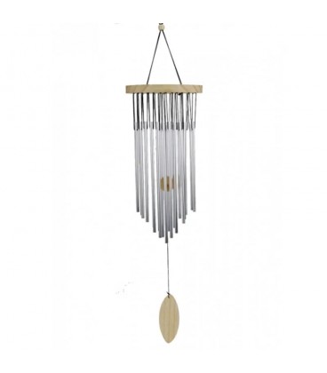 Carillon Feng Shui 22 tubes métal et bois