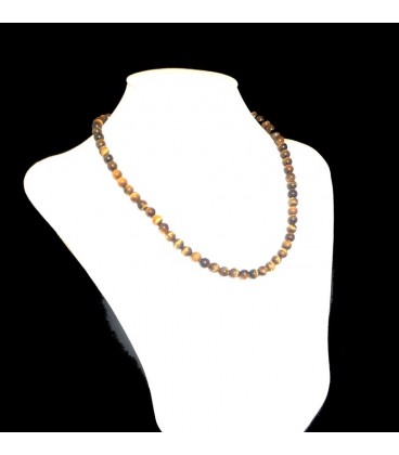 Collier boules oeil de tigre 6mm