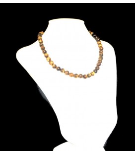 Collier boules oeil de tigre 8mm