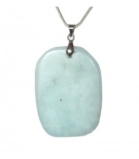 Pendentif pierre plate en Amazonite