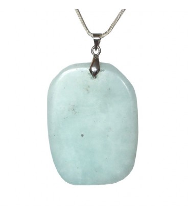 Pendentif pierre plate en Amazonite