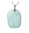 Pendentif pierre plate en Amazonite