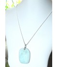 Pendentif pierre plate en Amazonite