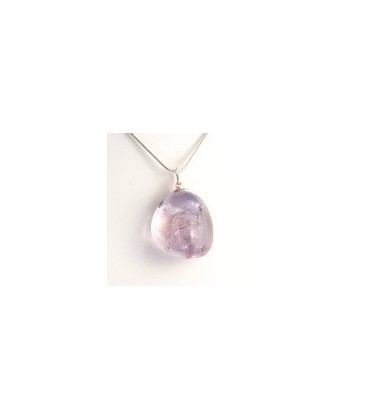Pendentif pierre roulée Améthyste claire