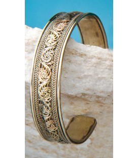 Bracelet santé cuivre et laiton finement décoré